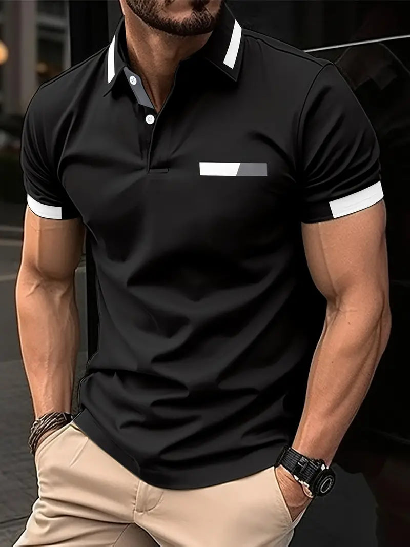 Raffinato: Farbblock Sportliches Revershemd